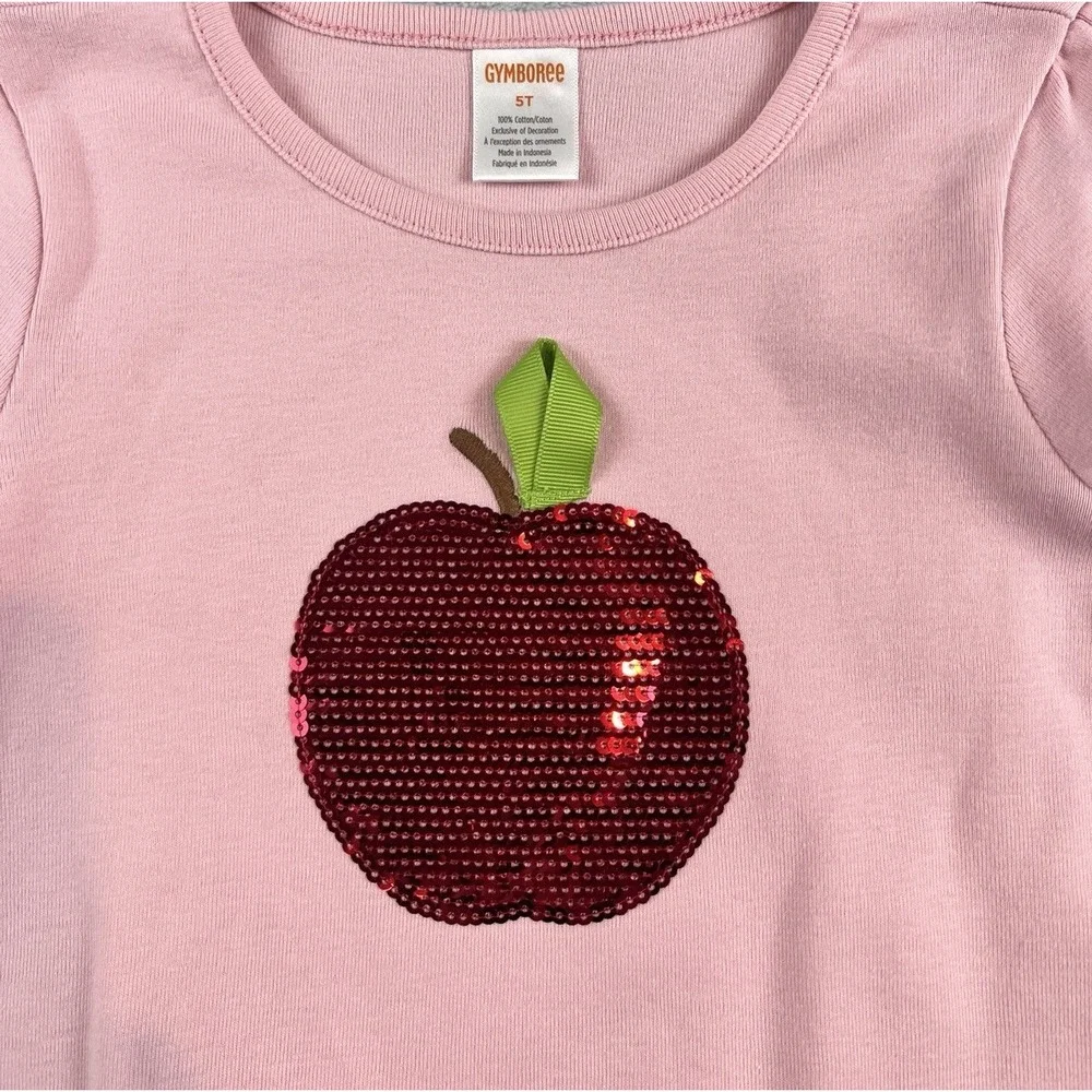 Gymboree Classroom Cutie Sequin Apple Top‎ Girl's Size 5T